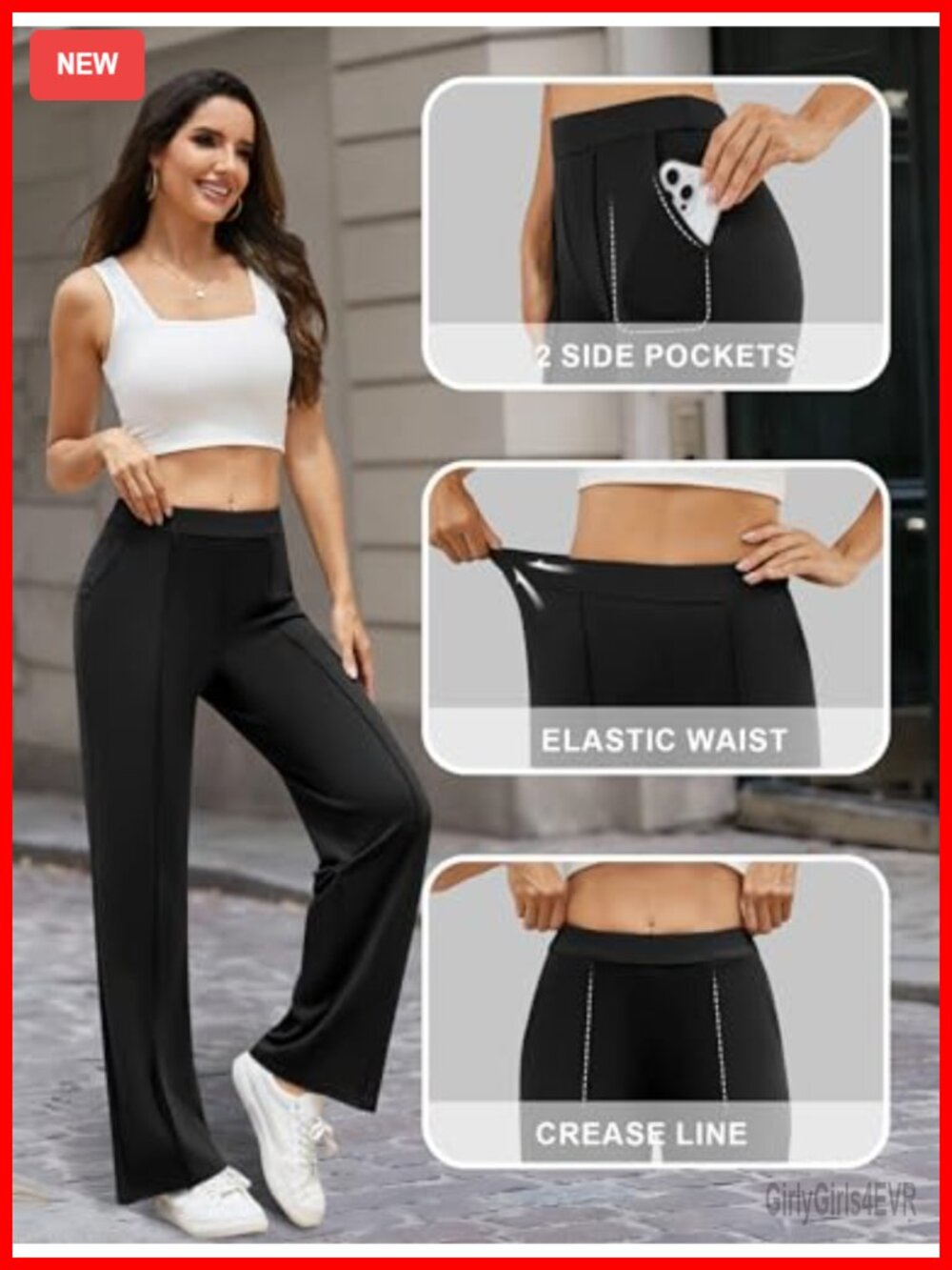 Stretchy Business Casual Wide Leg Pants - Picture 5 of 6